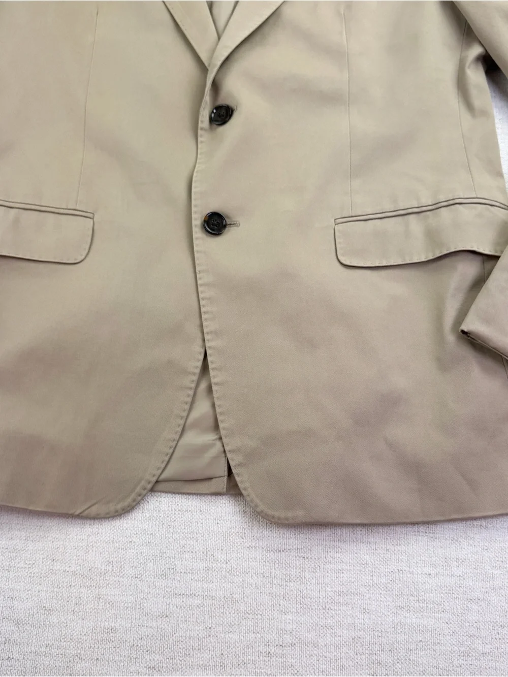 Banana Republic Men's‎ 44R Two-Button chino Sport Coat in tan slim fit stretch